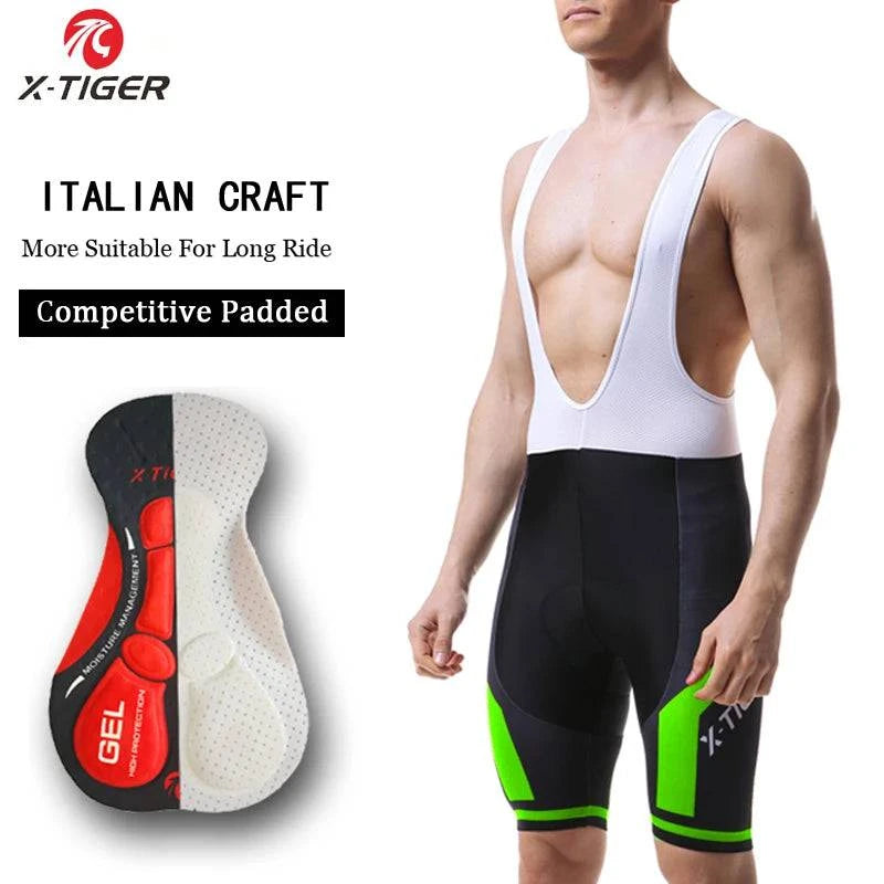 X-TIGER Men Cycling Shorts MTB Shockproof Bike Shorts Summer Breathable Bicycle Shorts With Coolmax 5D Gel Padded Bib Tights - Property & Safety Tradings