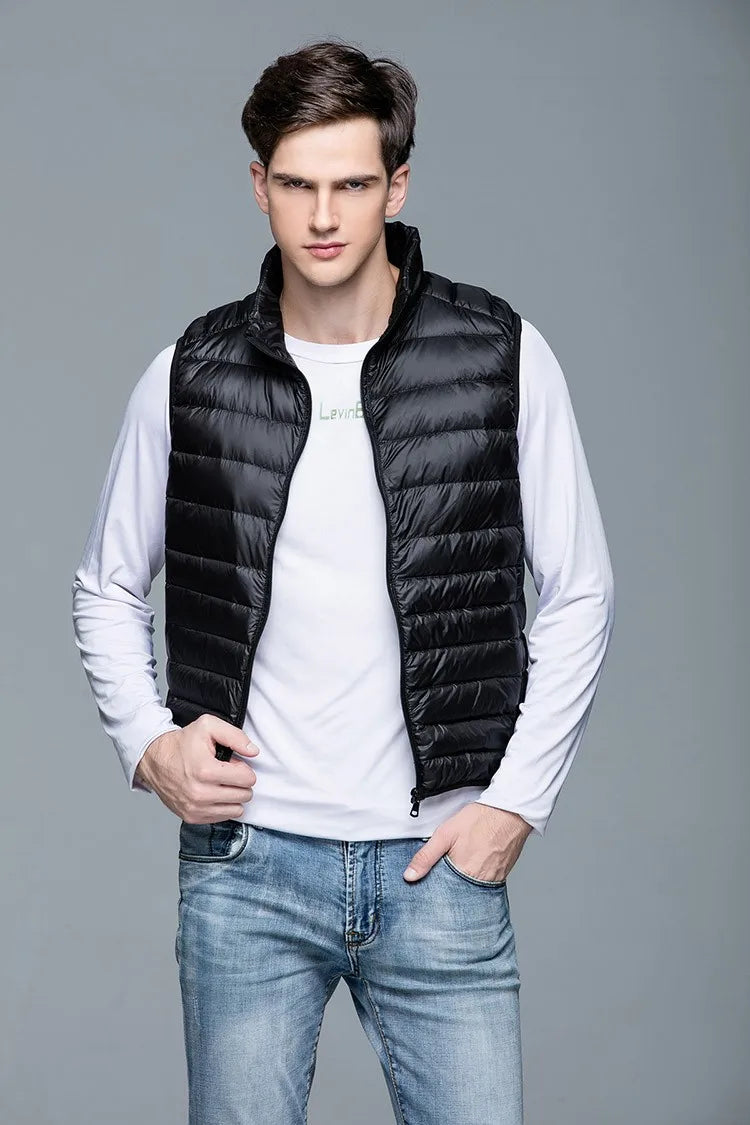 Spring Man 90% Duck Down Vest Ultra Light Jackets Men Fashion Sleeveless Outerwear Coat Autumn Winter Coat