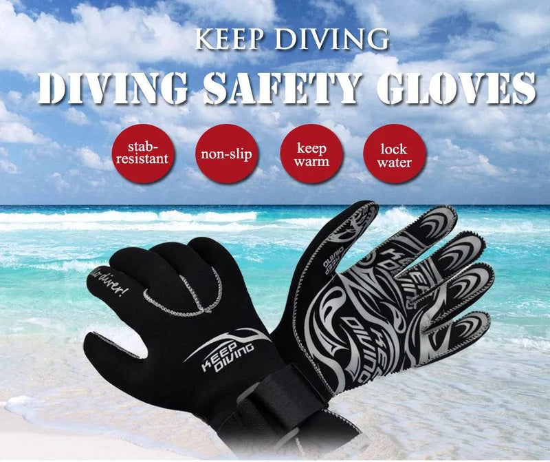 KEEP DIVING 3MM Genuine Neoprene Gloves Anti Scratch and Keep Warm for Scuba Diving Winter Swim Spearfishing Kayaking Surfing - PST PS Tradings