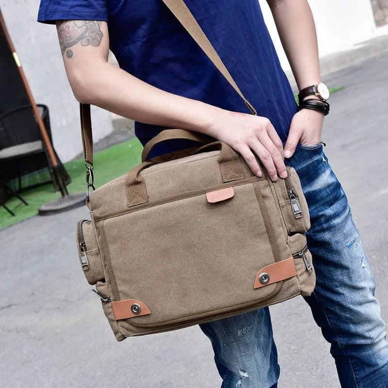 Brand Men Crossbody Bags Male Canvas Shoulder Bags Boy Messenger Bags Man Handbags for Travel Business Briefcase Large Satchel - Property & Safety Tradings