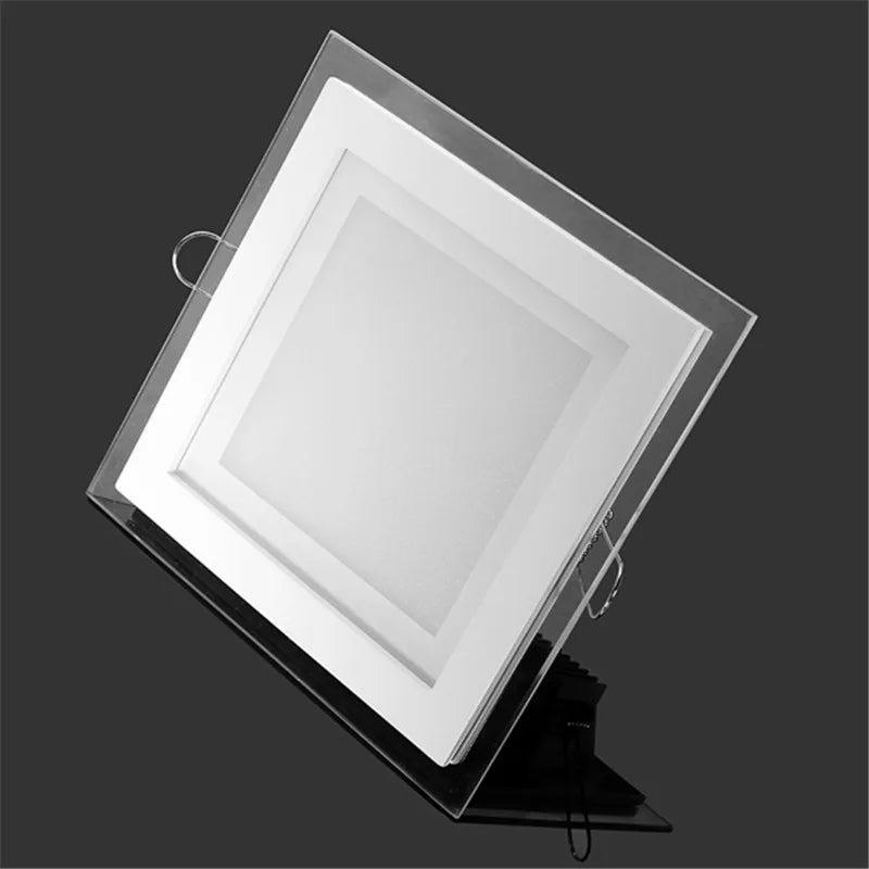 6W 9W 12W 18W 24W LED Panel Downlight Platz Glas Panel Lichter Decke Einbau Lampen LED Spot Licht AC85-265V Mit adapter       PST PS Tradings