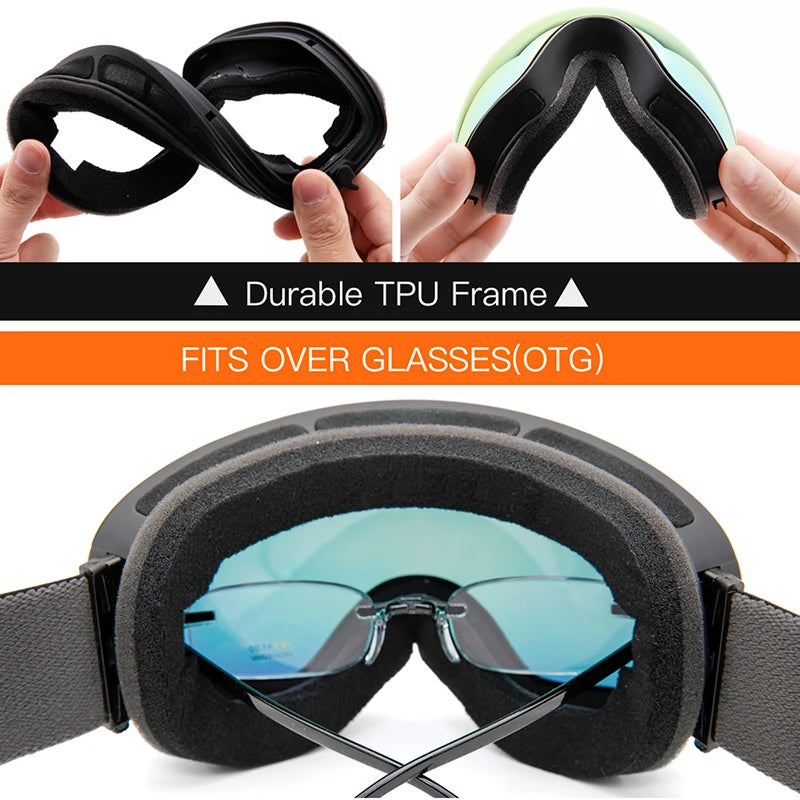 Ski Goggles,Winter Snow Sports Goggles with Anti-fog UV Protection for Men Women Youth Interchangeable Lens - Premium Goggles - Property & Safety Tradings