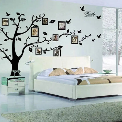 Large 250*180cm/99*71in Black 3D DIY Photo Tree PVC Wall Decals/Adhesive Family Wall Stickers Art Home Decor Self-adhesive Mural - PST PS Tradings