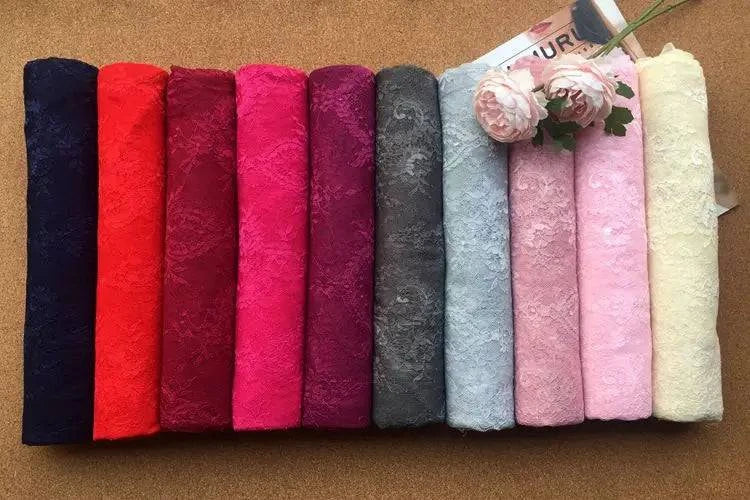 French Eyelash Lace Fabric,DIY Exquisite Lace, Embroidery Clothes, Wedding Dress Accessories, White and Black,150cm,3m per Lot - PST PS Tradings