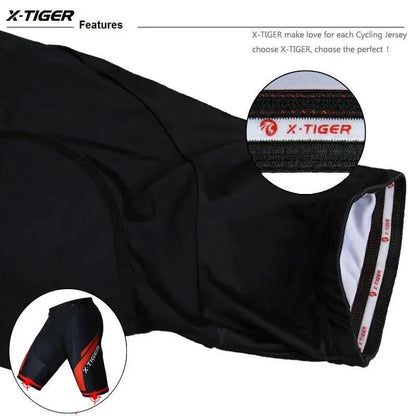 X-TIGER Men Cycling Shorts MTB Shockproof Bike Shorts Summer Breathable Bicycle Shorts With Coolmax 5D Gel Padded Bib Tights - Property & Safety Tradings