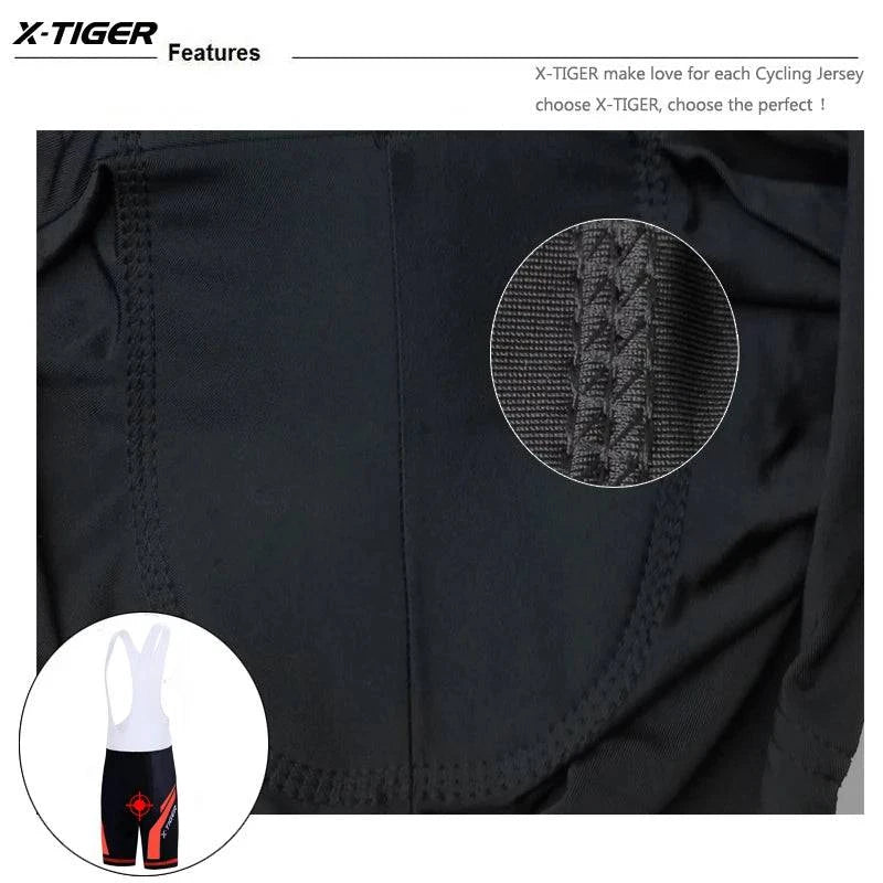 X-TIGER Men Cycling Shorts MTB Shockproof Bike Shorts Summer Breathable Bicycle Shorts With Coolmax 5D Gel Padded Bib Tights - Property & Safety Tradings