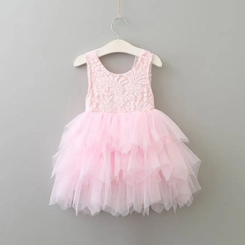 Summer Lace Girls Dress Gauze Kids Princess Dresses for Girl Vest Dress Party Dress Baby Clothes E16900 - PST PS Tradings