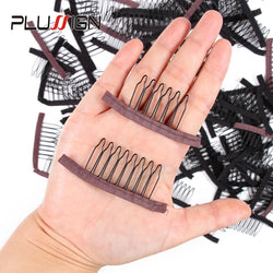 Stainless Steel Wig Combs For Wig Caps 12Pcs/Lot Factory Supply Wig Clips For Hair Extensions Best Clips For Wigs Big 8 Theeth - PST PS Tradings