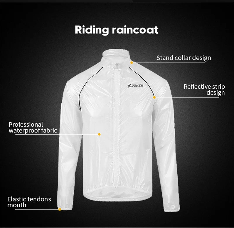 DONEN Wasserdichte Fahrradjacke UPF30+ MTB Fahrrad Regenjacke Chubasquero Impermeab Outdoor Sport Winddichte Fahrradbekleidung - Property & Safety Tradings