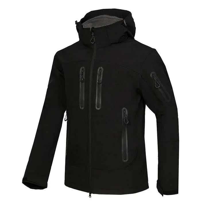 Custom Print New Softshell Jacket Men Waterproof Fleece Thermal Outdoor Hooded Hiking Coat Ski Trekking Camping Hoodie Clothing - Property & Safety Tradings