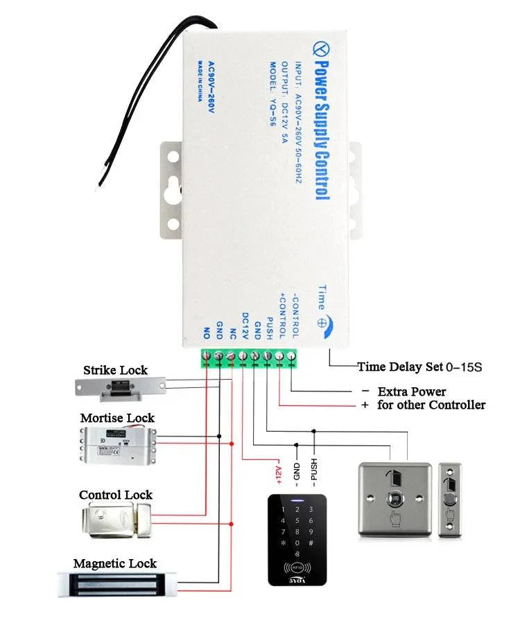 DC 12V Door Access Control system Switch Power Supply 3A 5A / AC 110~260V RFID Fingerprint Access Control System - PST PS Tradings