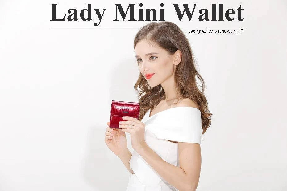 VICKAWEB Mini Wallet Women Genuine Leather Wallets Fashion Alligator Hasp Short Wallet Female Small Woman Wallets And Purses 209 - Property & Safety Tradings