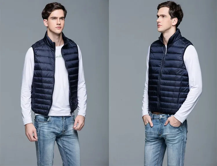 Spring Man 90% Duck Down Vest Ultra Light Jackets Men Fashion Sleeveless Outerwear Coat Autumn Winter Coat