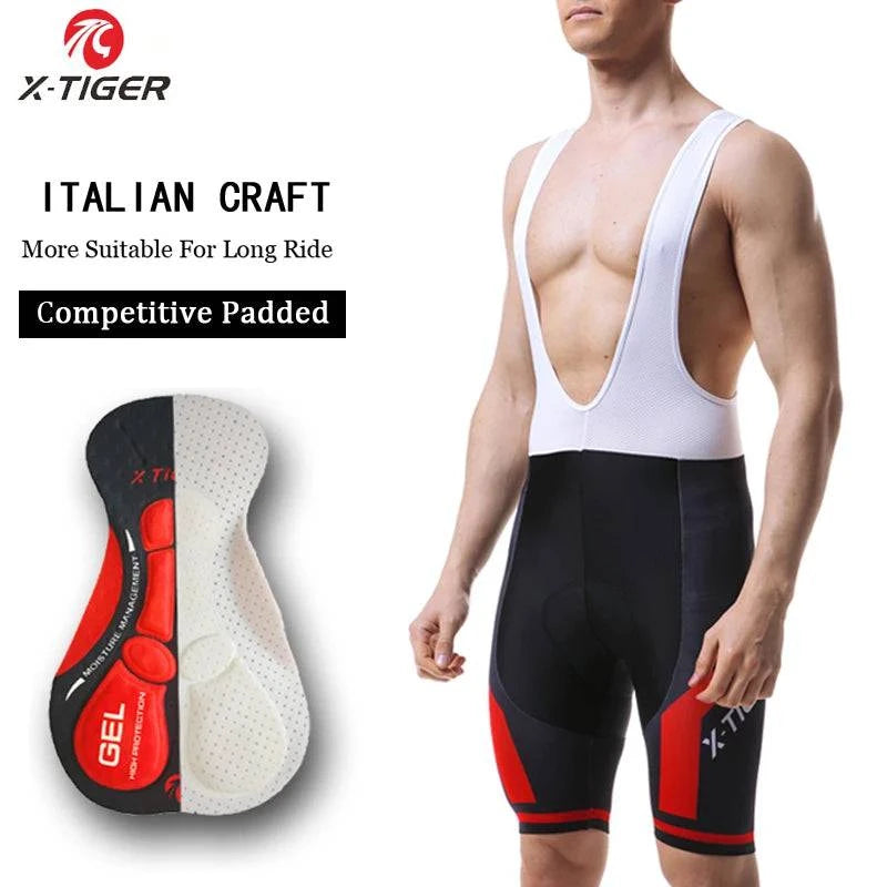 X-TIGER Men Cycling Shorts MTB Shockproof Bike Shorts Summer Breathable Bicycle Shorts With Coolmax 5D Gel Padded Bib Tights - PST PS Tradings