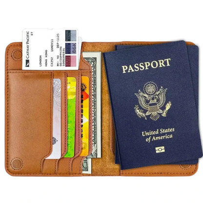 Genuine Leather Passport Holder Passport Cover passport-cover Russia Case for Car Driving Documents Travel Wallet Organizer Case - Property & Safety Tradings