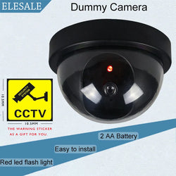 Creative Black Plastic Dome CCTV Dummy Camera Flashing Led Fake Camera Power Via AA Battery Surveillance Security System - PST PS Tradings