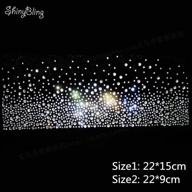 2pcs Hot Fix Rhinestones motif crystal pearl rhinestone hotfix Heat Transfer design iron on for the edge of dress scarf trousers - Property & Safety Tradings