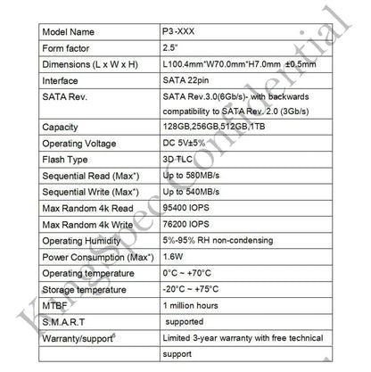 KingSpec SSD 2.5'' SATA3 256GB 64GB 128GB Hdd 512GB 1TB 2TB SSD Internal Disk Solid State Drive Hd for Laptop Desktop PC - PST PS Tradings