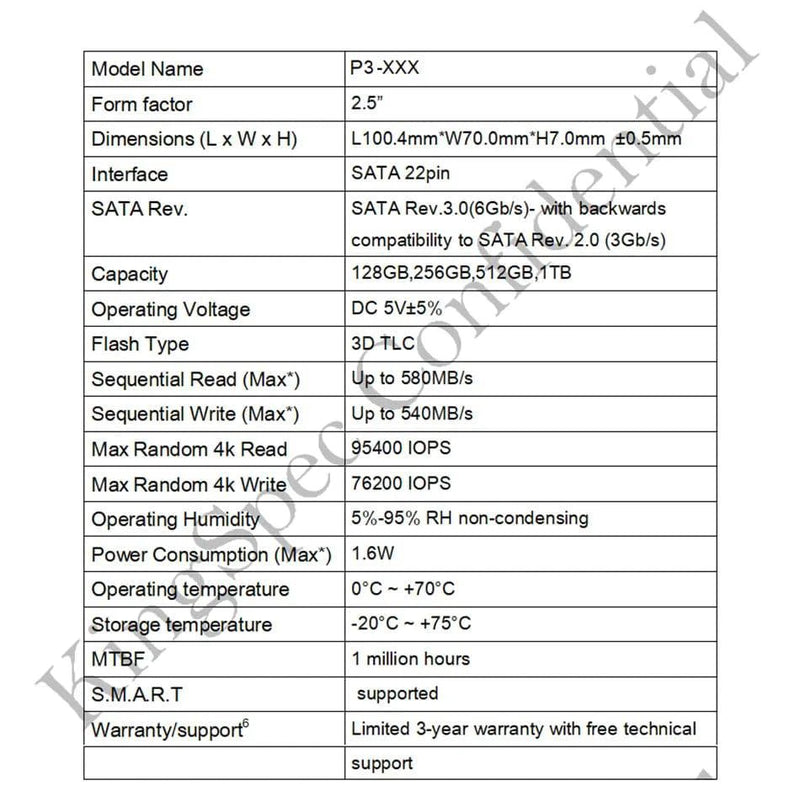 KingSpec SSD 2.5'' SATA3 256GB 64GB 128GB Hdd 512GB 1TB 2TB SSD Internal Disk Solid State Drive Hd for Laptop Desktop PC - PST PS Tradings