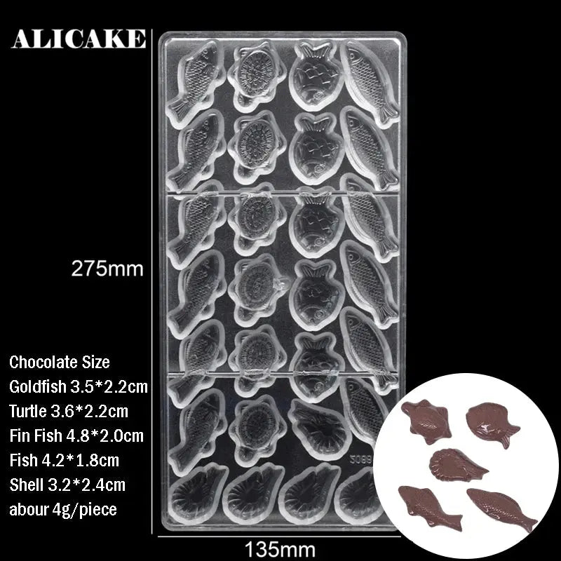 Polycarbonate Chocolate Molds for Chocolate Professional Baking Candy Bonbons Bar Acrylic Mould Confectionery Bakery Utensils - Property & Safety Tradings