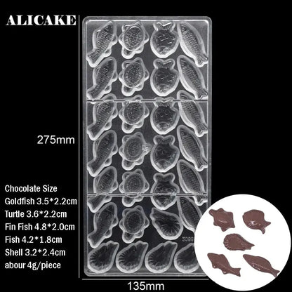 Polycarbonate Chocolate Molds for Chocolate Professional Baking Candy Bonbons Bar Acrylic Mould Confectionery Bakery Utensils - Property & Safety Tradings