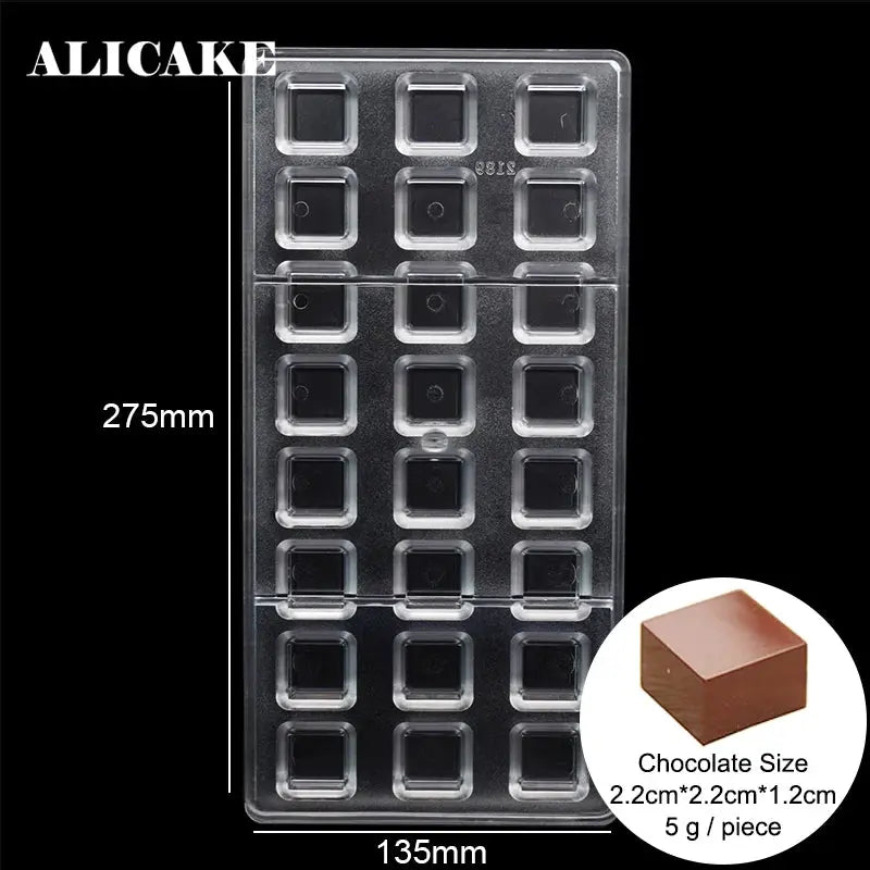 Polycarbonate Chocolate Molds for Chocolate Professional Baking Candy Bonbons Bar Acrylic Mould Confectionery Bakery Utensils - Property & Safety Tradings