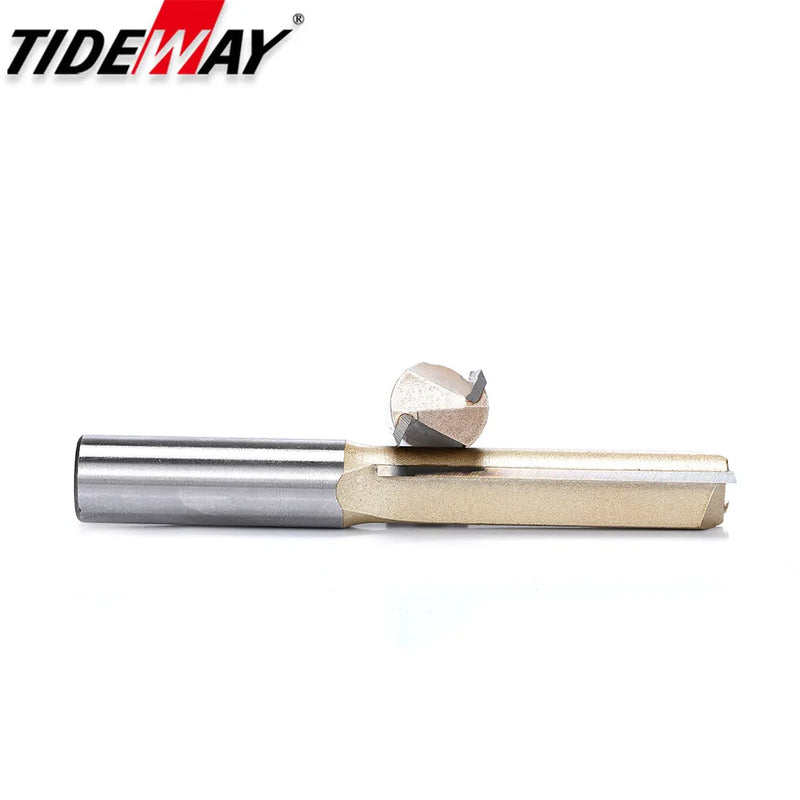 Tideway Straight Router Bits 1/2 1/4 Shank Double Flute Plunge Milling Cutter Carbide Tipped Woodworking Trimming Slotting Tool