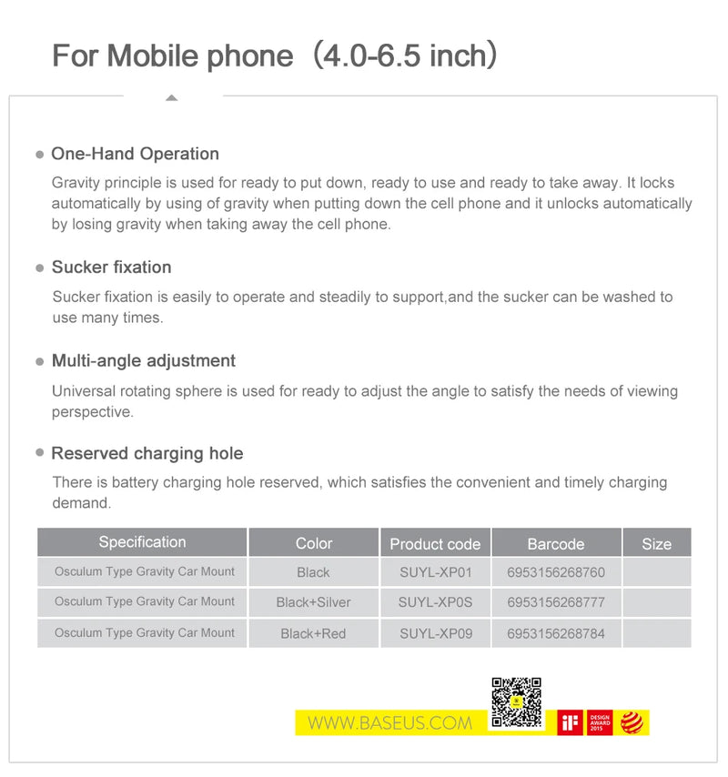 Baseus Gravity Autotelefonhalter für iPhone 16, Samsung, Saugnapf, Autohalterung für Telefone im Auto, Handyhalter, Ständer, 38,ajuan