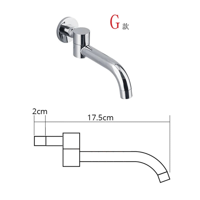 BECOLA Wandmontierter Wasserhahn-Auslauf, quadratisch und rund, Messing, Chrom/Schwarz, Auslauf, Wasserfall-Duscharmatur-Zubehör