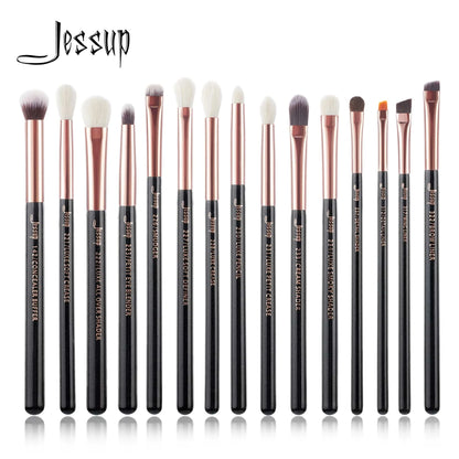 Jessup Makeup Brushes Set 15pcs Make up Brush Tools kit Eye Liner Shader natural-synthetic hair Rose Gold/Black T157 - PST PS Tradings