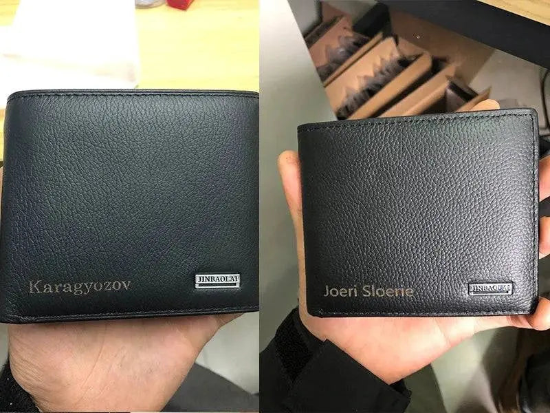 JINBAOLAI Genuine Leather Men Wallets Short Design ID Card Holder Waterproof Black Male Wallet Casual Top Quality Men Purse - PST PS Tradings