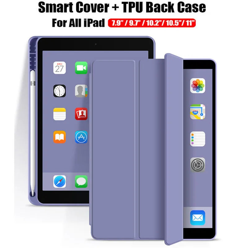 Smart Cover For iPad Mini 1 2 3 4 5 6 7.9 inch Ultra Slim PU Leather Case + PC translucent back case for Apple ipad mini 5 4 3 2 - PST PS Tradings