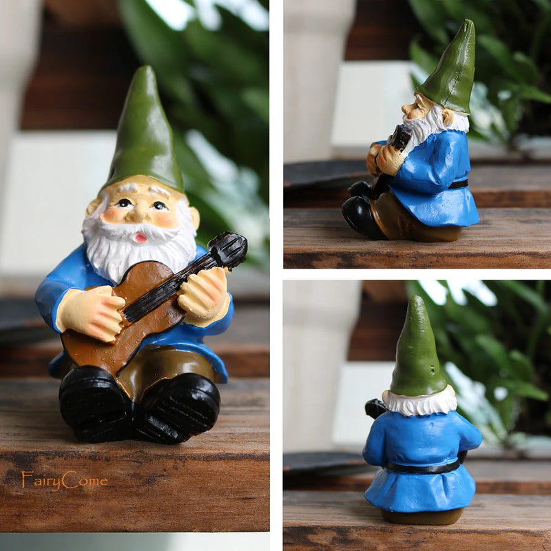 Miniature Fairy Garden Gnomes Figurines Set Resin Animals Mini Small Funny Dwarf Decorations Statues Ornaments Collection Indoor - PST PS Tradings