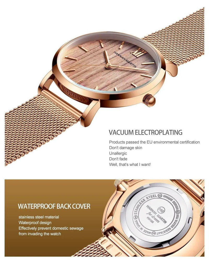 Drop Shipping A++++ Quality Stainless Steel Band Japan Quartz Movement Waterproof Women Full Rose Gold Ladies Luxury Wrist Watch - Property & Safety Tradings