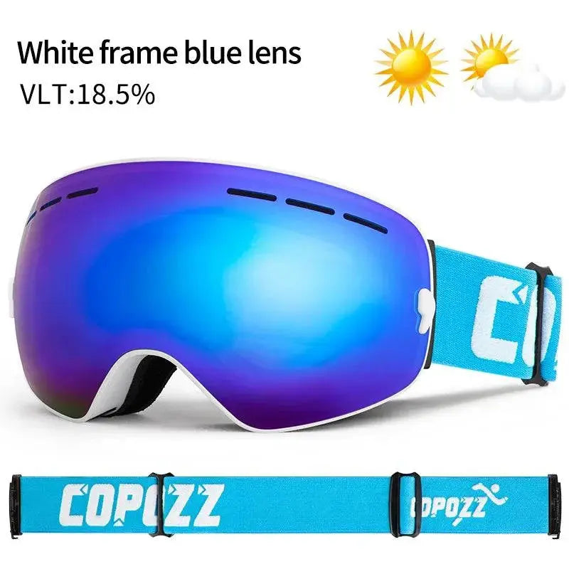 COPOZZ Brand Professional Ski Goggles Double Layers Lens Anti-fog UV400 Big Ski Glasses Skiing Snowboard Men Women Snow Goggles - Property & Safety Tradings