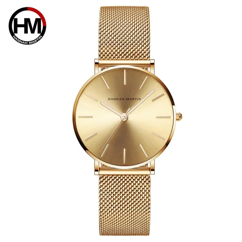 Drop Shipping A++++ Quality Stainless Steel Band Japan Quartz Movement Waterproof Women Full Rose Gold Ladies Luxury Wrist Watch - Property & Safety Tradings