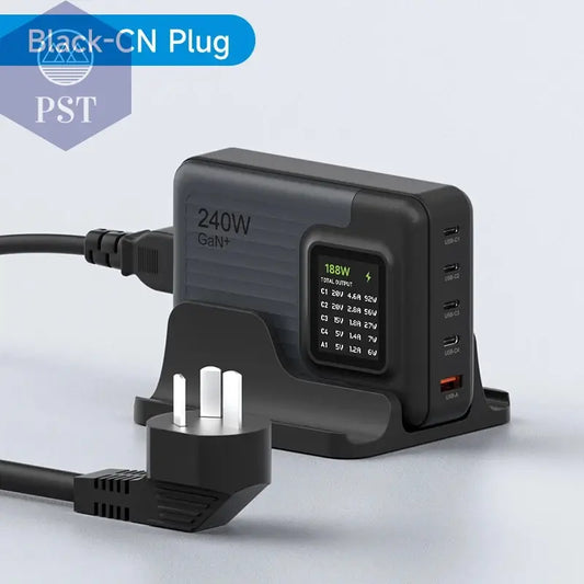 Hagibis 240W USB C Ladegerät 5 Ports Gan 140W PD3.1 Schnellladegerät