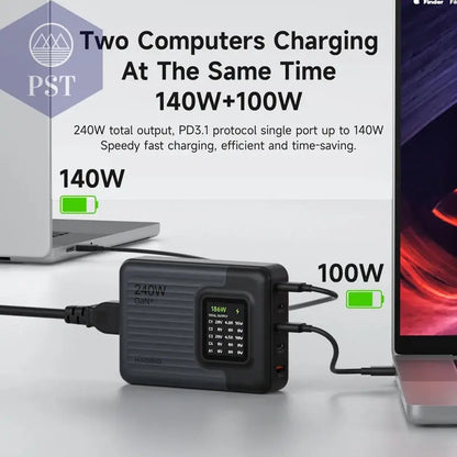 Hagibis 240W USB C Ladegerät 5 Ports Gan 140W PD3.1 Schnellladegerät