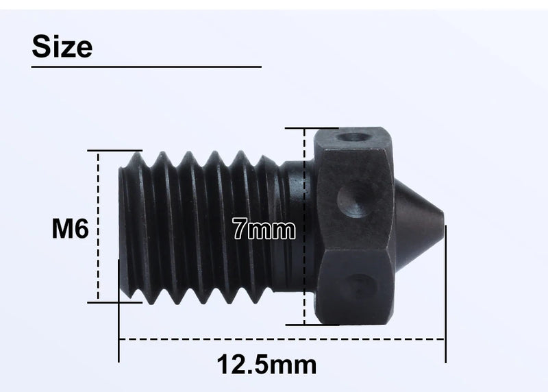 RTrianglelab  A2 Hardened Steel V6 Nozzle compatible PEI PEEK  Carbon Fiber Filament For v6 HOTEND Dragon RAPIDO Matrix EXTRUDER