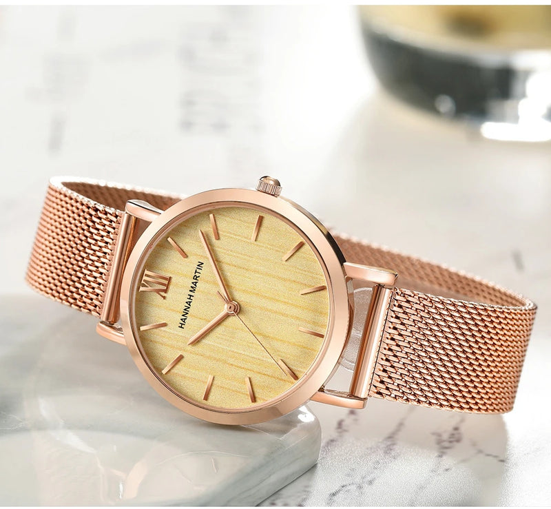 Drop Shipping A++++ Quality Stainless Steel Band Japan Quartz Movement Waterproof Women Full Rose Gold Ladies Luxury Wrist Watch - Property & Safety Tradings