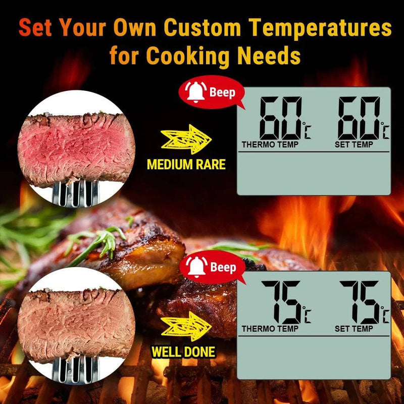 ThermoPro TP-16 Digital Thermometer For Oven Smoker Candy Liquid Kitchen Cooking Grilling Meat BBQ Thermometer and Timer - Property & Safety Tradings