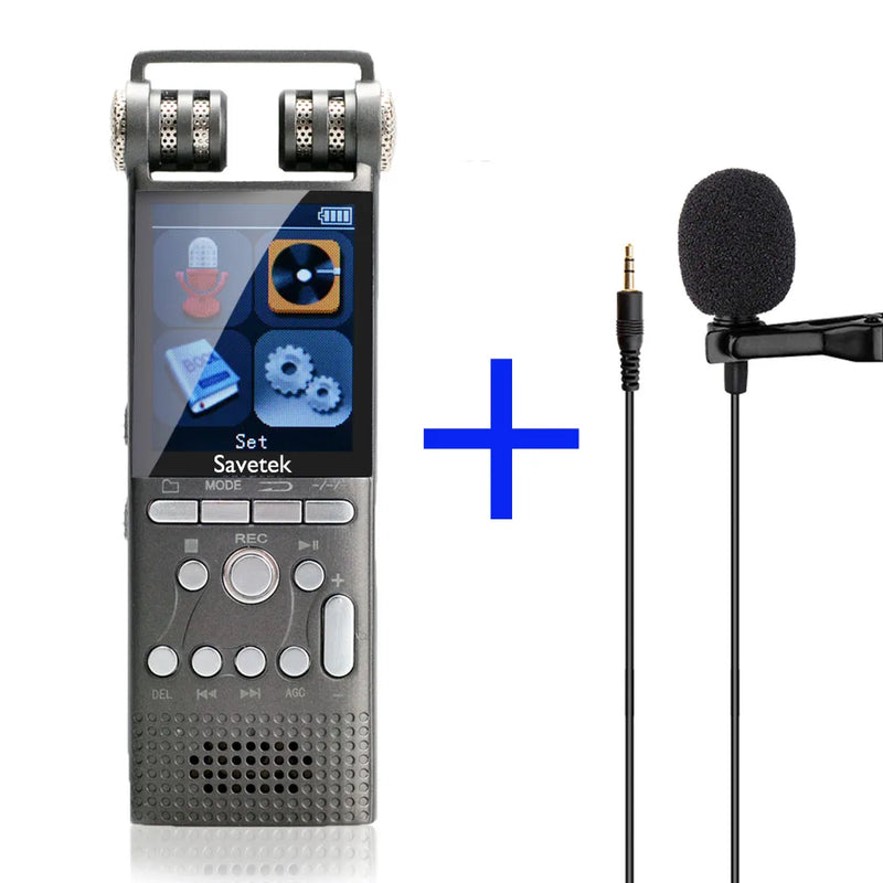 Professional Voice Activated Digital Audio Recorder 16GB 8GB USB Pen Non-Stop 100hr Recording PCM 1536Kbps External Microphone