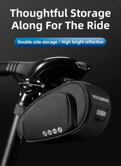 ROCKBROS Rainproof Bicycle Bag Shockproof Bike Saddle Bag For Refletive Rear Large Capatity Seatpost MTB Bike Bag Accessories - Property & Safety Tradings