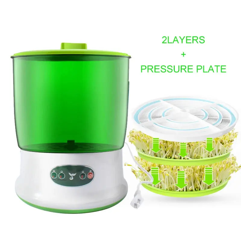 Intelligent Bean Sprouts Maker Thermostat Green Vegetable Seeds Growth Bucket Automatic Electric Sprout Buds Germinator Machine - Property & Safety Tradings