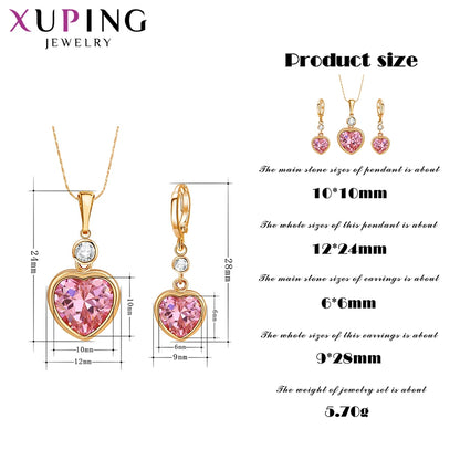 Xuping Schmuck Mode Charme Herz Geformt Stil Hohe Qualität Frauen Schmuck Set 64589