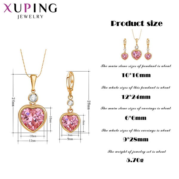 Xuping Schmuck Mode Charme Herz Geformt Stil Hohe Qualität Frauen Schmuck Set 64589