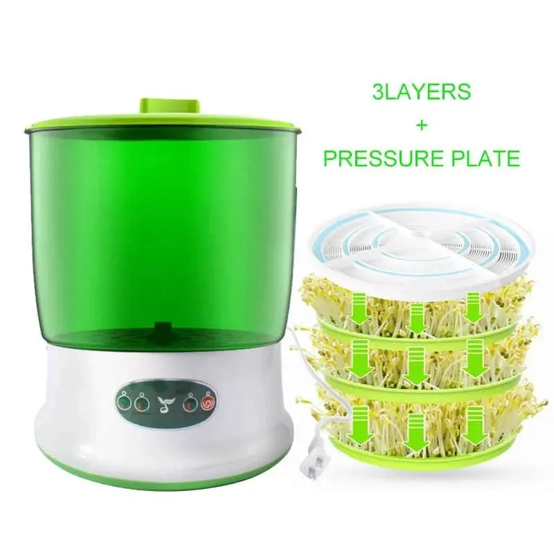 Intelligent Bean Sprouts Maker Thermostat Green Vegetable Seeds Growth Bucket Automatic Electric Sprout Buds Germinator Machine - Property & Safety Tradings