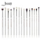 Jessup Professional Makeup Brushes Set 15pcs Make up Brush Pearl White/Silver Tools kit Eye Liner Shader natural-synthetic hair - Property & Safety Tradings