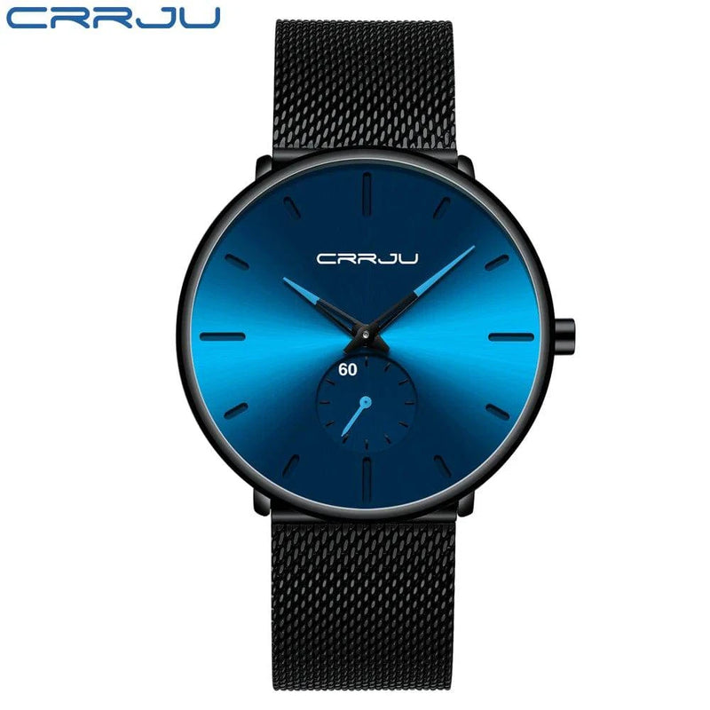 CRRJU Fashion Mens Watches Top Brand Luxury Quartz Watch Men Casual Slim Mesh Steel Waterproof Sport Watch Relogio Masculino - Property & Safety Tradings