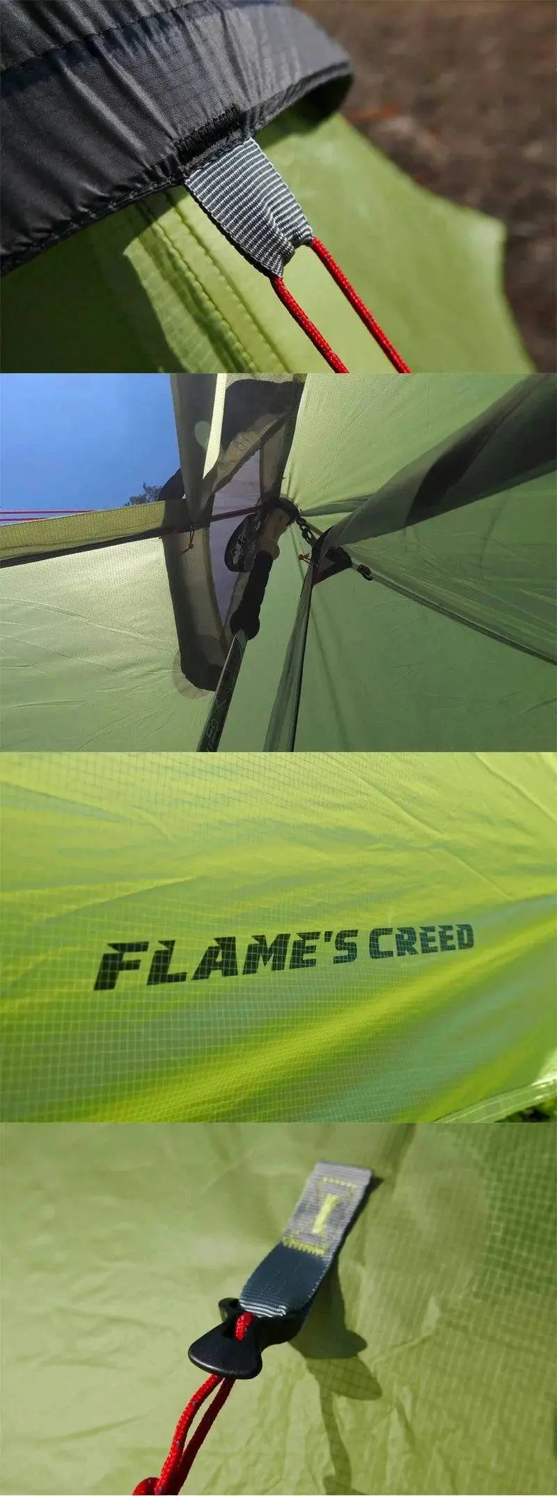 2021 FLAME'S CREED LanShan 2 Person Outdoor Ultralight Camping Tent 3 Season Professional 15D Silnylon Rodless Tent - Property & Safety Tradings